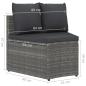 Preview: 4-tlg. Garten-Sofagarnitur mit Auflagen Poly Rattan Grau