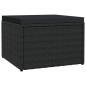 Preview: ARDEBO.de - Outdoor-Fußhocker mit Kissen Schwarz Polyrattan