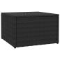 Preview: Outdoor-Fußhocker mit Kissen Schwarz Polyrattan