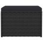 Preview: Outdoor-Fußhocker mit Kissen Schwarz Polyrattan