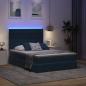 Preview: Bett mit Stauraum und LED Dunkelblau 140 x 190 cm Samt