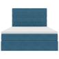 Preview: Bett mit Stauraum und LED Dunkelblau 140 x 190 cm Samt