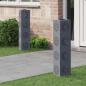 Preview: ARDEBO.de - Solar LED Weg Licht 2 pcs Anthrazit Kalt gewalzter Stahl