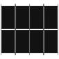 Preview: 4-tlg. Paravent Schwarz 200x180 cm Stoff