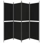 Preview: 4-tlg. Paravent Schwarz 200x180 cm Stoff