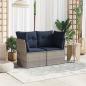 Preview: ARDEBO.de - | Gartensofa | mit Kissen Grau 124 x 62 x 69cm Poly-Rattan