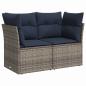 Preview: | Gartensofa | mit Kissen Grau 124 x 62 x 69cm Poly-Rattan