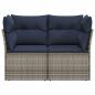 Preview: | Gartensofa | mit Kissen Grau 124 x 62 x 69cm Poly-Rattan