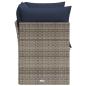 Preview: | Gartensofa | mit Kissen Grau 124 x 62 x 69cm Poly-Rattan