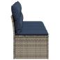 Preview: | Gartensofa | mit Kissen Grau 220 x 62 x 69cm Poly-Rattan