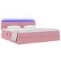 Preview: LED-Speicherbett mit Matratze Rosa 200 x 200 cm Samt