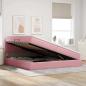 Preview: LED-Speicherbett mit Matratze Rosa 200 x 200 cm Samt