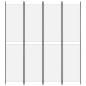 Preview: 4-tlg. Paravent Weiß 200x220 cm Stoff