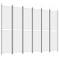 Preview: 6-tlg. Paravent Weiß 300x220 cm Stoff