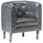 Preview: Sessel Grau Echtleder
