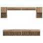 Preview: TV Wand Einheiten mit LED 6 pcs Artisan-Eiche Holzwerkstoff