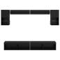 Preview: TV Wand Einheiten mit LED 6 pcs Schwarz Eichen-Optik Holzwerkstoff