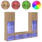 Preview: TV Wand Einheiten mit LED 5 Stück Artisan-Eiche 40,5 x 30 x 102 cm