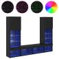 Preview: TV Wand Einheiten mit LED Wandmontiert 5 Stück Schwarz Eichen-Optik