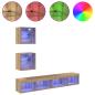 Preview: TV Wand Einheiten mit LED 5 Stück Artisan-Eiche 100 x 30 x 30 cm