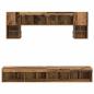Preview: TV Wand Einheiten mit LED 6 pcs Altholz Holzwerkstoff