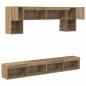 Preview: TV Wand Einheiten mit LED 6 pcs Artisan-Eiche Holzwerkstoff