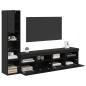 Preview: ARDEBO.de - TV-Wandmöbel Wandmontiert 4 pcs Schwarz Eichen-Optik Holzwerkstoff