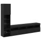 Preview: TV-Wandmöbel Wandmontiert 4 pcs Schwarz Eichen-Optik Holzwerkstoff