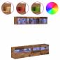 Preview: ARDEBO.de - TV Wand Einheiten mit LED 5 Stück Altholz 80 x 30 x 40 cm Holzwerkstoff