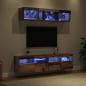 Preview: TV Wand Einheiten mit LED 5 Stk. Altholz Holzwerkstoff