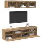 Preview: TV Wand Einheiten mit LED 5 Stück Artisan-Eiche 80 x 30 x 40 cm