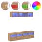 Preview: TV Wand Einheiten mit LED 5 Stück Artisan-Eiche 80 x 30 x 40 cm