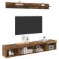 Preview: TV-Wandregal-Set with LED String Lights 5 pcs Altholz Holzwerkstoff