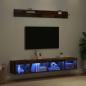 Preview: TV-Wandregal-Set with LED String Lights 5 pcs Altholz Holzwerkstoff