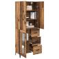 Preview: Highboard Wandmontiert Altholz 69,5 x 34 x 180 cm Holzwerkstoff