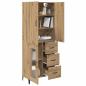 Preview: Highboard Wandmontiert Artisan-Eiche 69,5 x 34 x 180 cm Holzwerkstoff