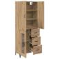 Preview: Highboard Wandmontiert Artisan-Eiche 69,5 x 34 x 180 cm Holzwerkstoff