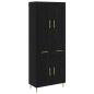 Preview: Highboard Schwarz Eichen-Optik 69,5 x 34 x 180 cm Holzwerkstoff