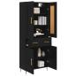 Preview: Highboard Schwarz Eichen-Optik 69,5 x 34 x 180 cm Holzwerkstoff