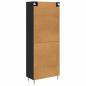 Preview: Highboard Schwarz Eichen-Optik 69,5 x 34 x 180 cm Holzwerkstoff
