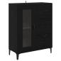 Preview: Highboard Schwarz Eichen-Optik 69,5 x 34 x 180 cm Holzwerkstoff