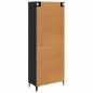 Preview: Highboard Schwarz Eichen-Optik 69,5 x 34 x 180 cm Holzwerkstoff