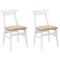 Preview: Esszimmerstühle 2 pcs Weiß 42 x 47.5 x 81 cm Massives Gummiholz