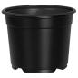Preview: Runder Blumentopf 100 Stk. Schwarz Ø 10 x 8 cm Kunststoff