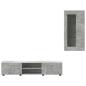 Preview: TV-Schrankset mit Schubladen mit Regal Beton Grau Holzwerkstoff