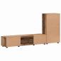 Preview: TV-Schrankset mit Schubladen mit Regal Altholz Holzwerkstoff
