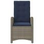 Preview: Gartensessel mit Kissen 2 Stk. Verstellbar Grau Poly Rattan