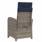 Preview: Gartensessel mit Kissen 2 Stk. Verstellbar Grau Poly Rattan