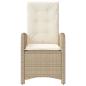 Preview: 3-tlg. Bistro-Set mit Kissen Beige Poly Rattan