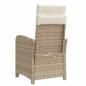 Preview: 3-tlg. Bistro-Set mit Kissen Beige Poly Rattan